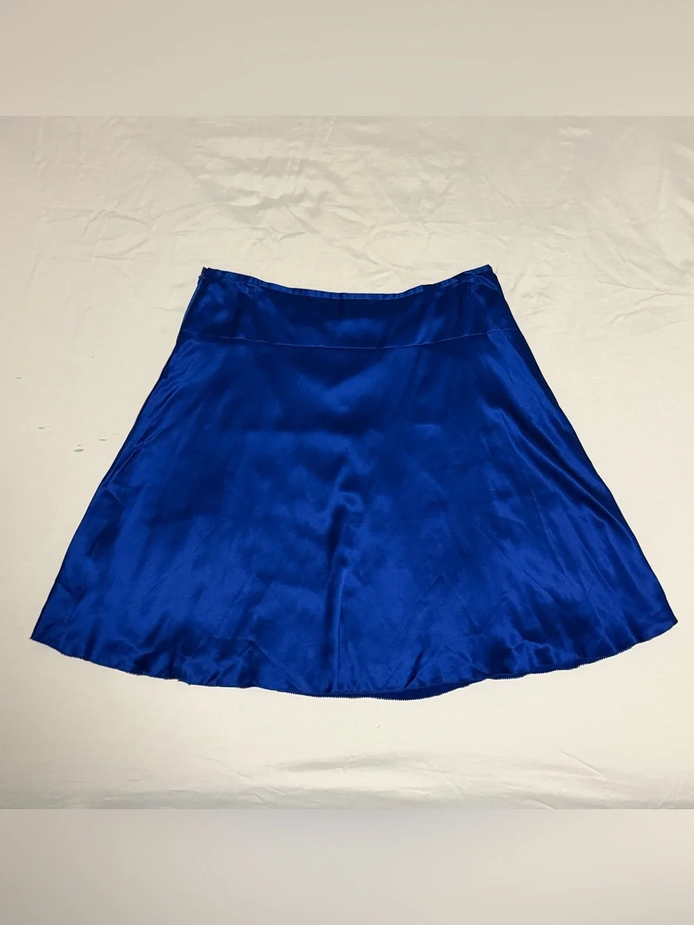 Silk A-Line Skirt in Royal Blue